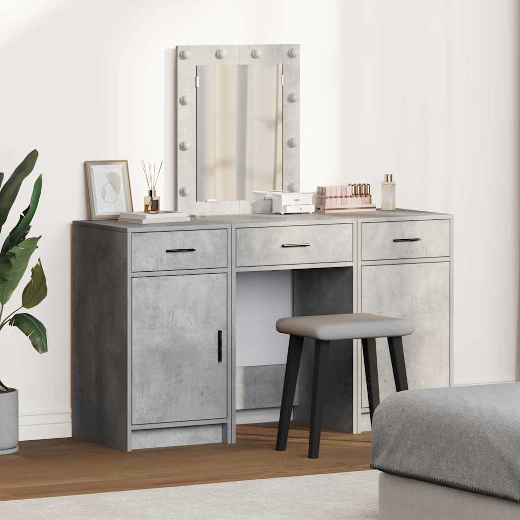 Makeup Table with Drawers Gray 50 x 41 x 135 cm Engineered Wood