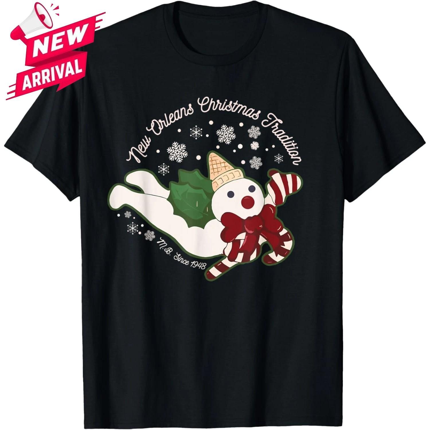 New Orleans Mr Bingle Christmas Tradition Snowmen Christmas T-T-Shirt - All Size M