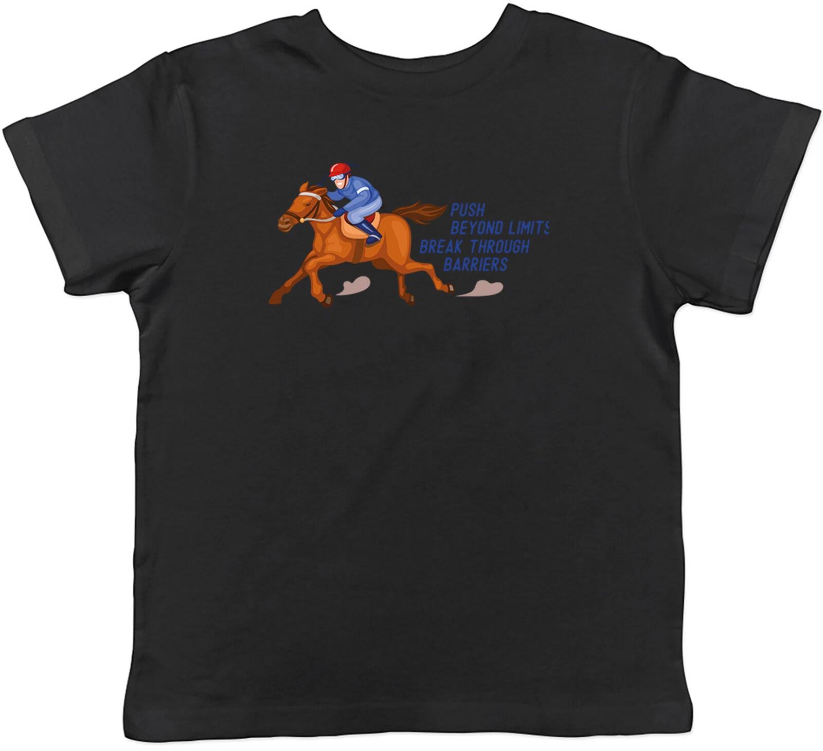 Horse Riding Kids T-Shirt Equestrian Rider Racing Childrens Boys Girls Gift 120