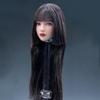 Fremego 1/6 Scale Female Head Sculpt Beauty Girl Hair Implant Carving 12-inch Action Figure Princess Hair Collection