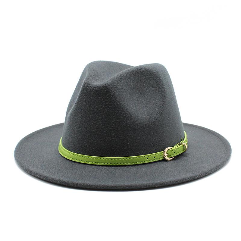 Men'S And Women'S Woolen Top Hats, Gentlemen'S Jazz Hats, Flat-Brimmed Big Eaves