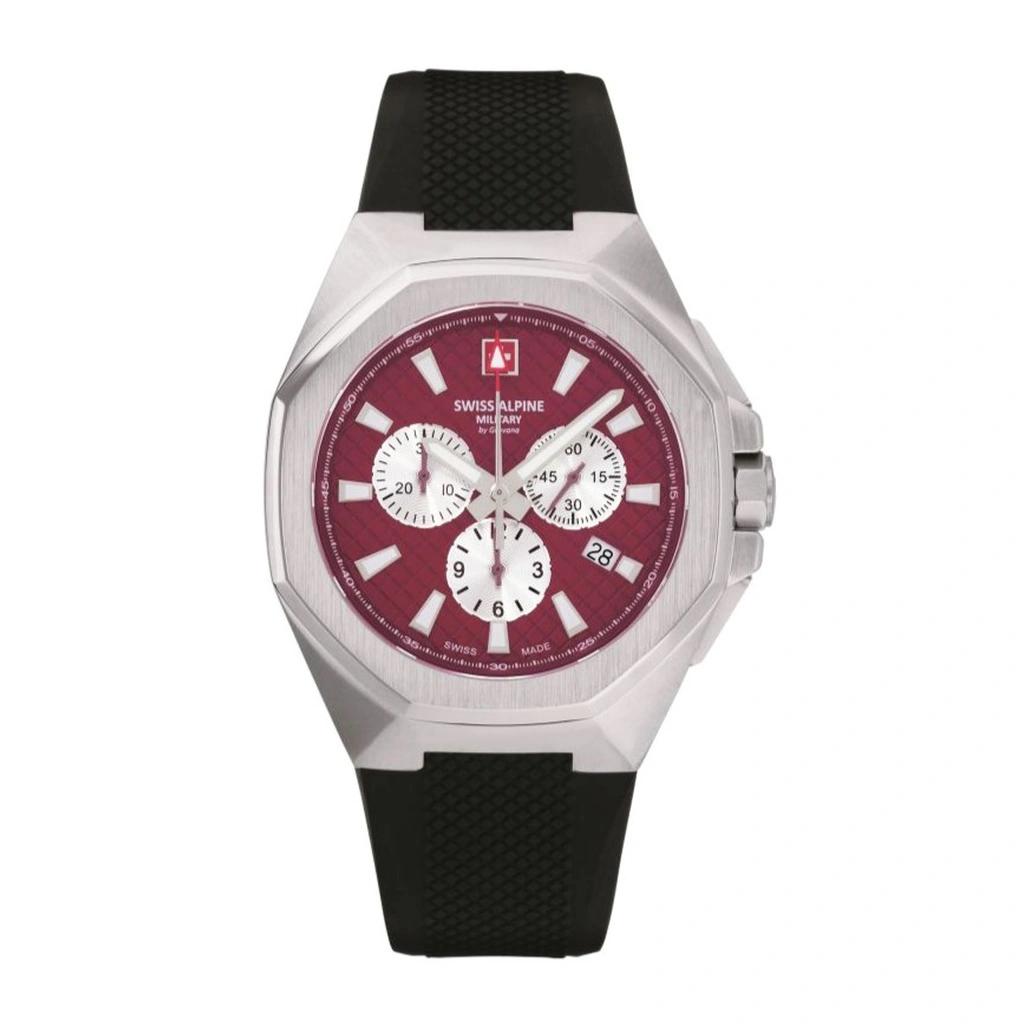 

Мужские часы Swiss Alpine Military Typhoon Chrono Полиуретановый ремешок Бордовый циферблат Кварцевые 7005.9836 100М бордовый