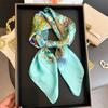 2026 New Floral Printed Square Scarf Women's Spring and Summer Polyester Fiber Scarf Fashion Bag Ribbon Hair Bands Bandana