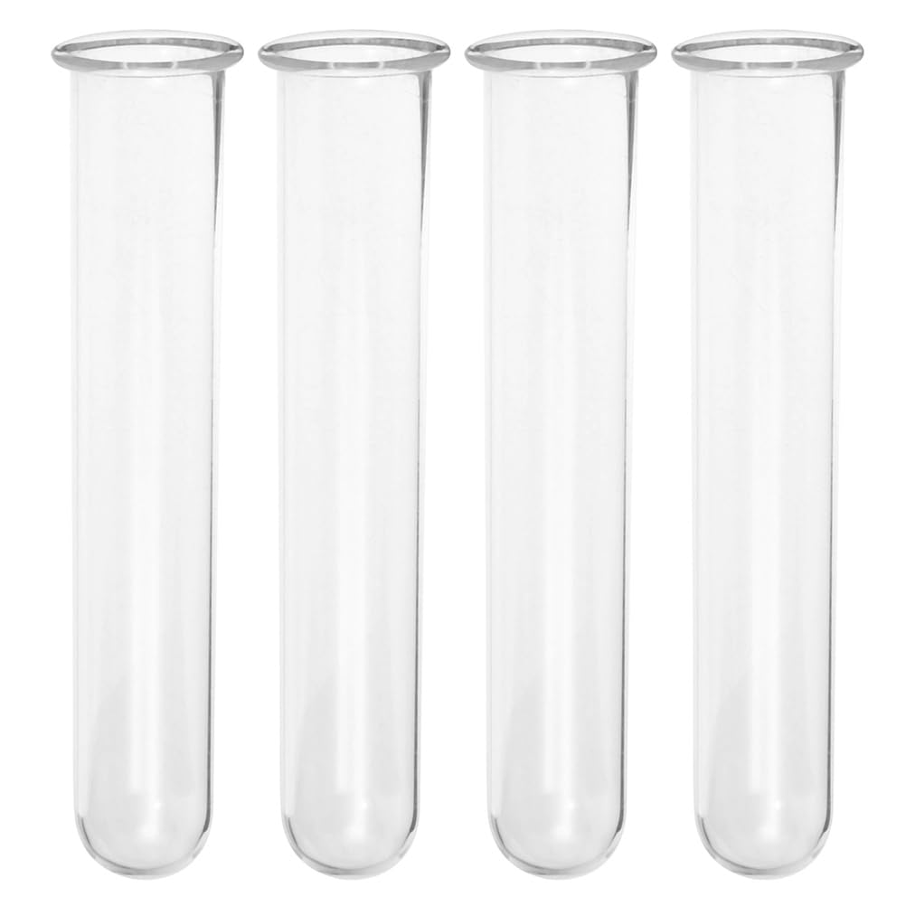

Garneck Test Tubes for Hydroponics, Vase, Planter, Terrarium, Flower Tubes, Clear Glass, 4 Pieces