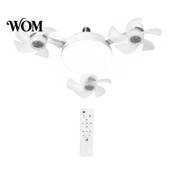 Smart Home Ceiling Fan 3/4/5 Blade with Light & Remote Control, 2-in-1 Silent LED Drone Foldable Blades, 3-Speed Dimmable E27 Socket for Bedroom