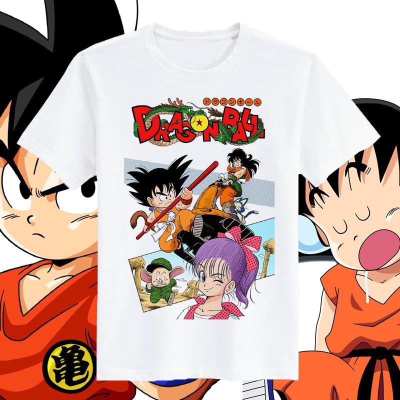 Summer 2026 Dragon Ball Theme Collection Trend Street 100 Cotton Printed Loose Tshirt for Unisex and Women Parents Tops