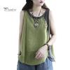 Summer Blouse Women Tank Top Contrast Color Patchwork Round Neck Sleeveless Thin Match Pants Casual Vintage Plus Size Lady T-shirt Clothes