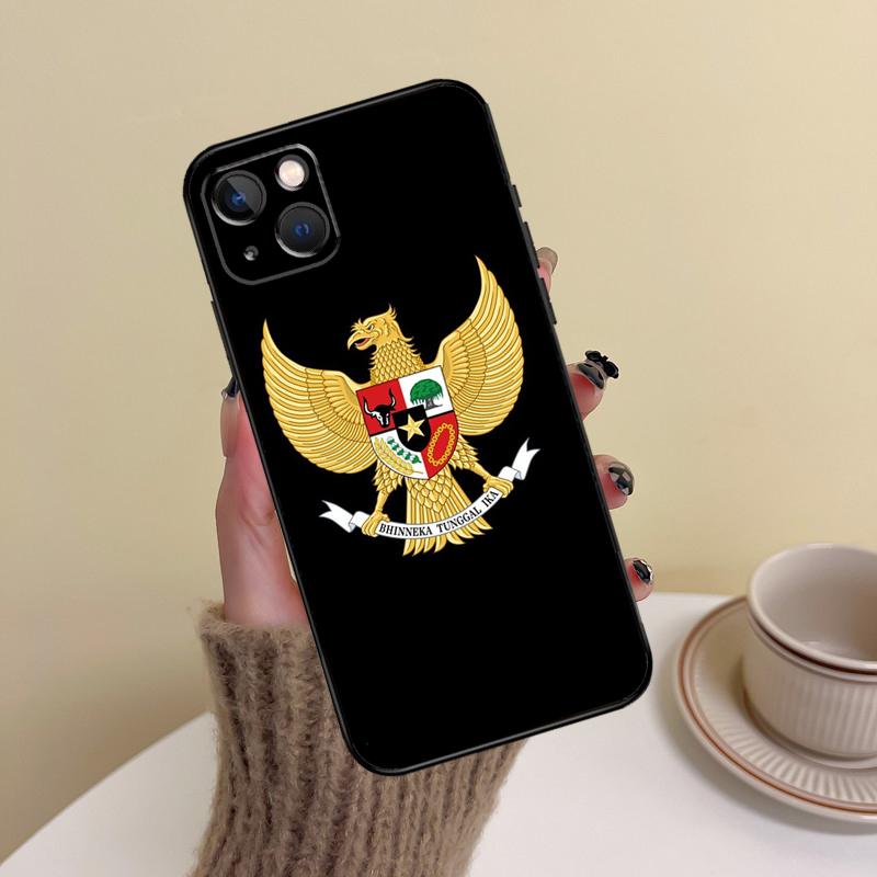 Indonesia Passport Flag Map Phone Case For iPhone 16 Pro Max 14 13 12 11 15 17 Pro Max mini Plus 16e 17 Air Cover Funda