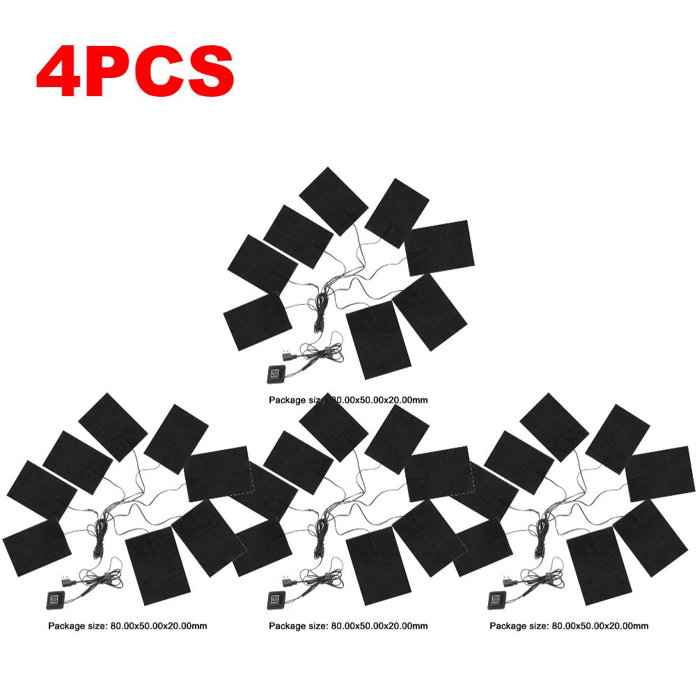1-5PCS Jacket Heater Pads Electric Heating Clothing Warmer 3 Levels Heating Warmer Pad For Winter Outdoor Skiing Camping Hiking