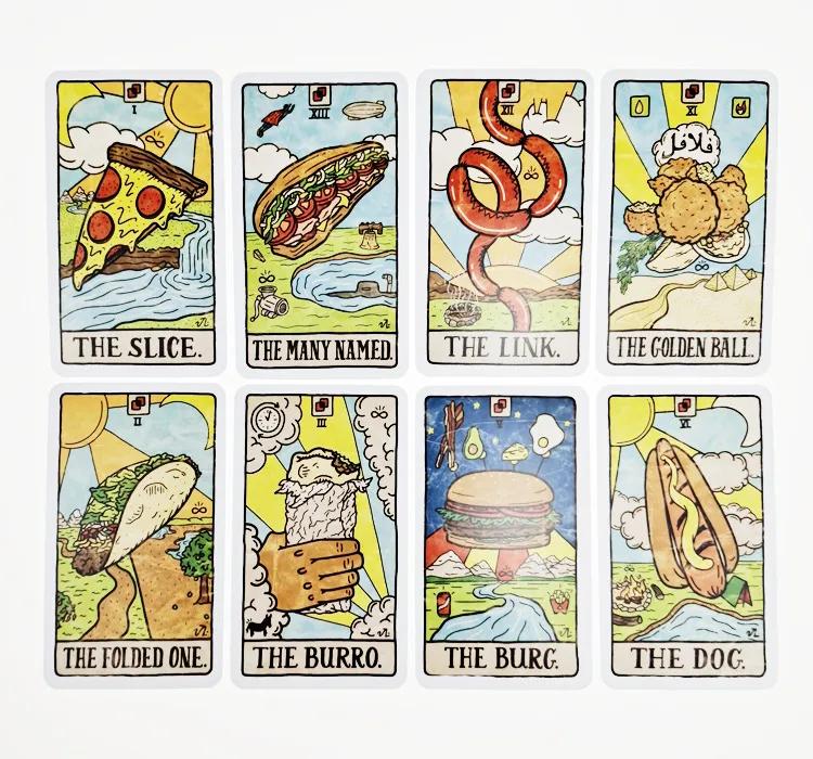 Collezione di carte dei tarocchi Food Fortunes, mazzo mistico, giochi da tavolo, oggetti di scena per divinazione fantasiosi