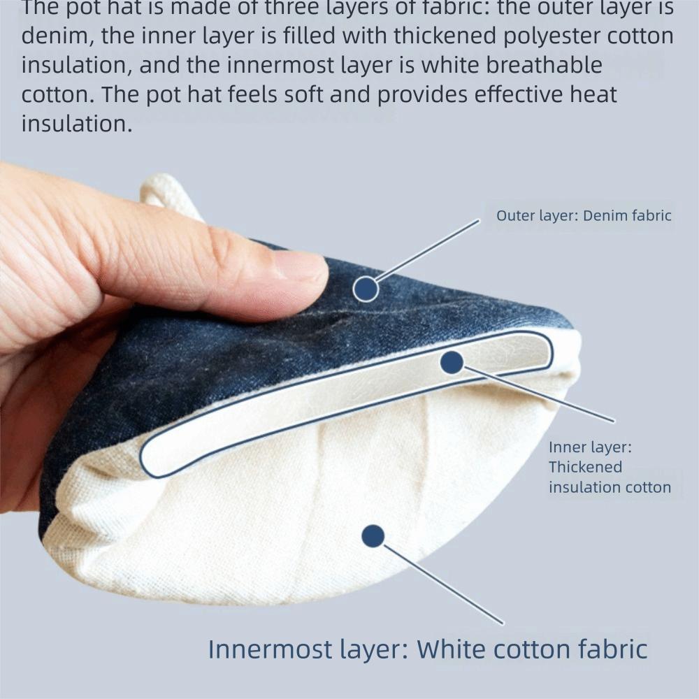 2PCS Washable Mini Pot Hat Cotton Pot Handle Gloves Anti-Scalding Pot Hat  Hot Dishes Protection