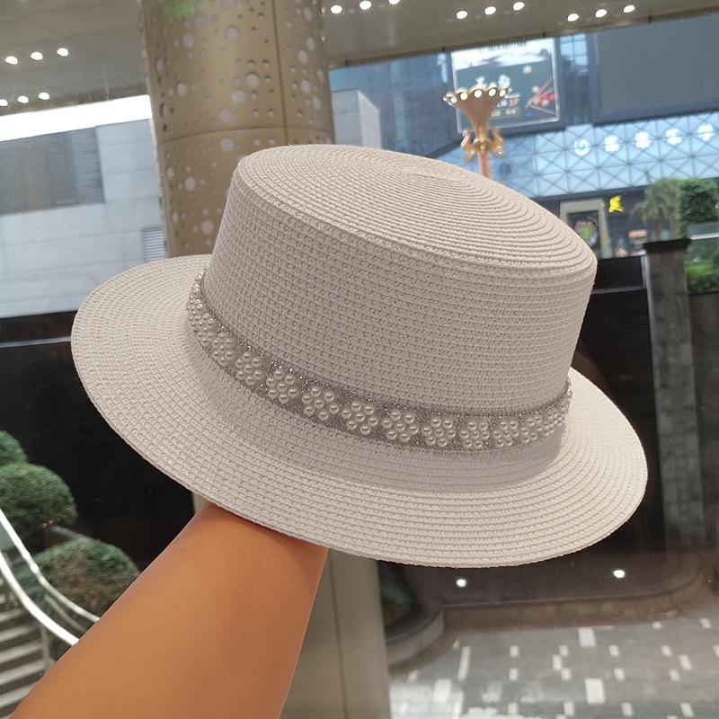 Buy Pearl Flat Straw Hat Women's 
