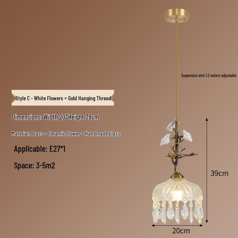 American Minimalist Copper Pendant Lamp for Modern Bedside Use
