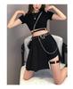 OIUYUE Short Skirt Hot Pants with Y2K Street Subculture Style Women's & Belt, Black, Style, Gothic, Style, (Black)