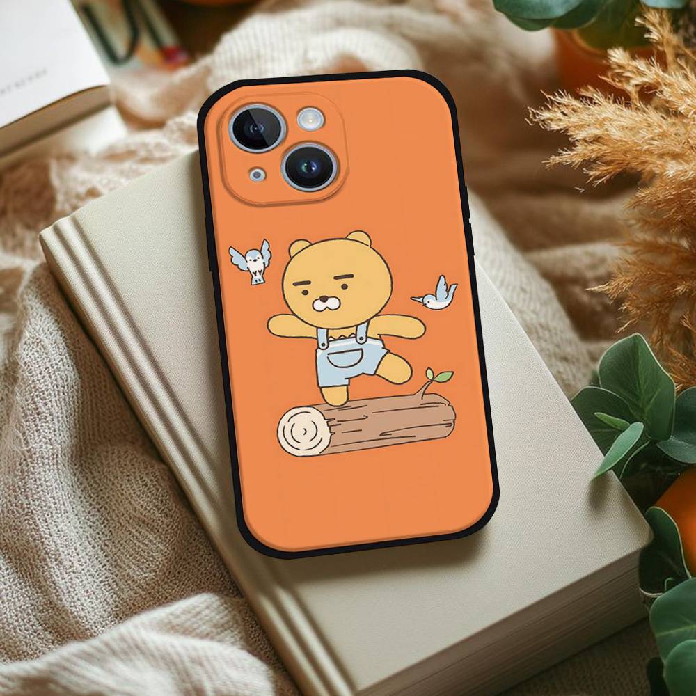 Cartoon K-kakao Cute Friends Phone Case For IPhone 1716 15 14 13 Pro Max 11 12 Mini X Xs XR Black Silicone Cover