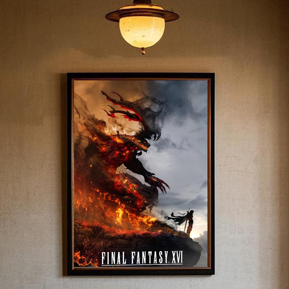 Video Games Final F-Fantasy Poster HD Art Sticky Wall Waterproof Home Living Room Bedroom Bar Aesthetic Decoration