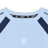 Skechers Knit Comfortable Round Neck Fashion Casual Color Block Quick Dry Loose Short Sleeve T-Shirt Women tops Cashmere-Blue L225W086-00F5