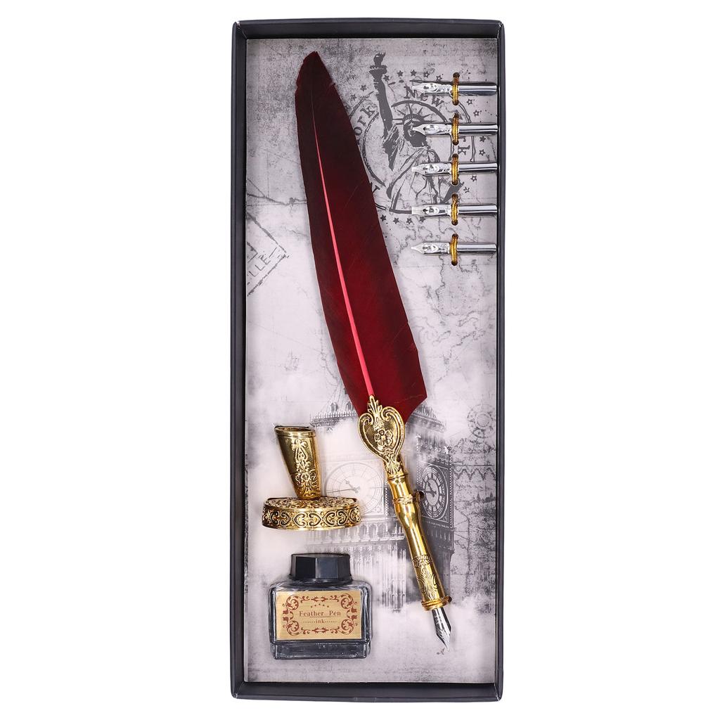 Feather Pen Fluent Comfortable Writing Vintage Elegance Exquisite Workmanship Quill Feather Pen for Gifts