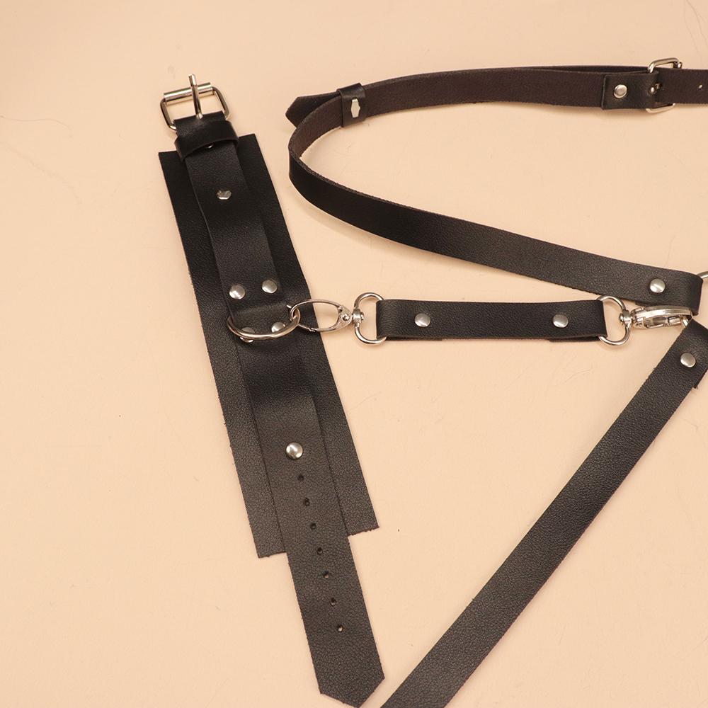 Sangle de corps pour femmes, jarretelles Sm, accessoires en cuir, vêtements, pantalons d'entraînement, jouets alternatifs, gothique, Sexy, cuir PU