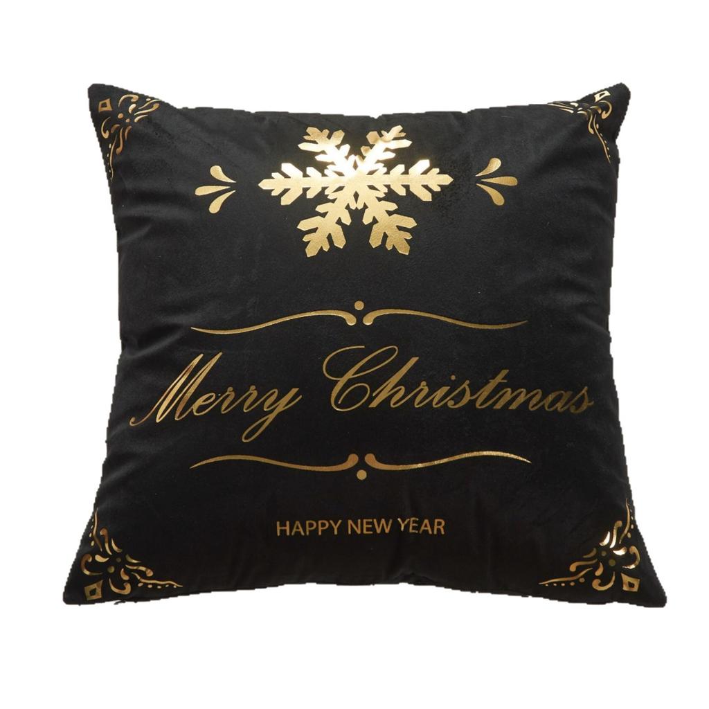 Christmas Atmosphere Bronzing Craftsmanship Festive Feel Pillow Cover Fabric Soft and Comfortable Home Sofa Pillow Bedside Cushion