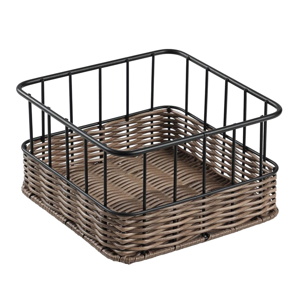 Pearl Metal Basket, Fruit Basket, Storage Rack, Wicker Basket Style, Deep, Square, AZ-5625