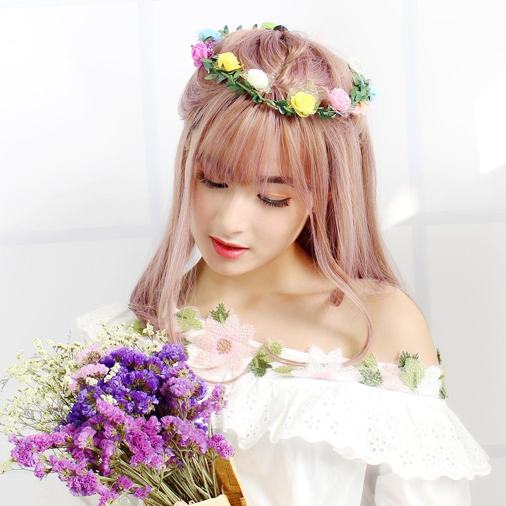 Korean Long Straight Wig with Air Bangs and Inward Buckle for Round Faces