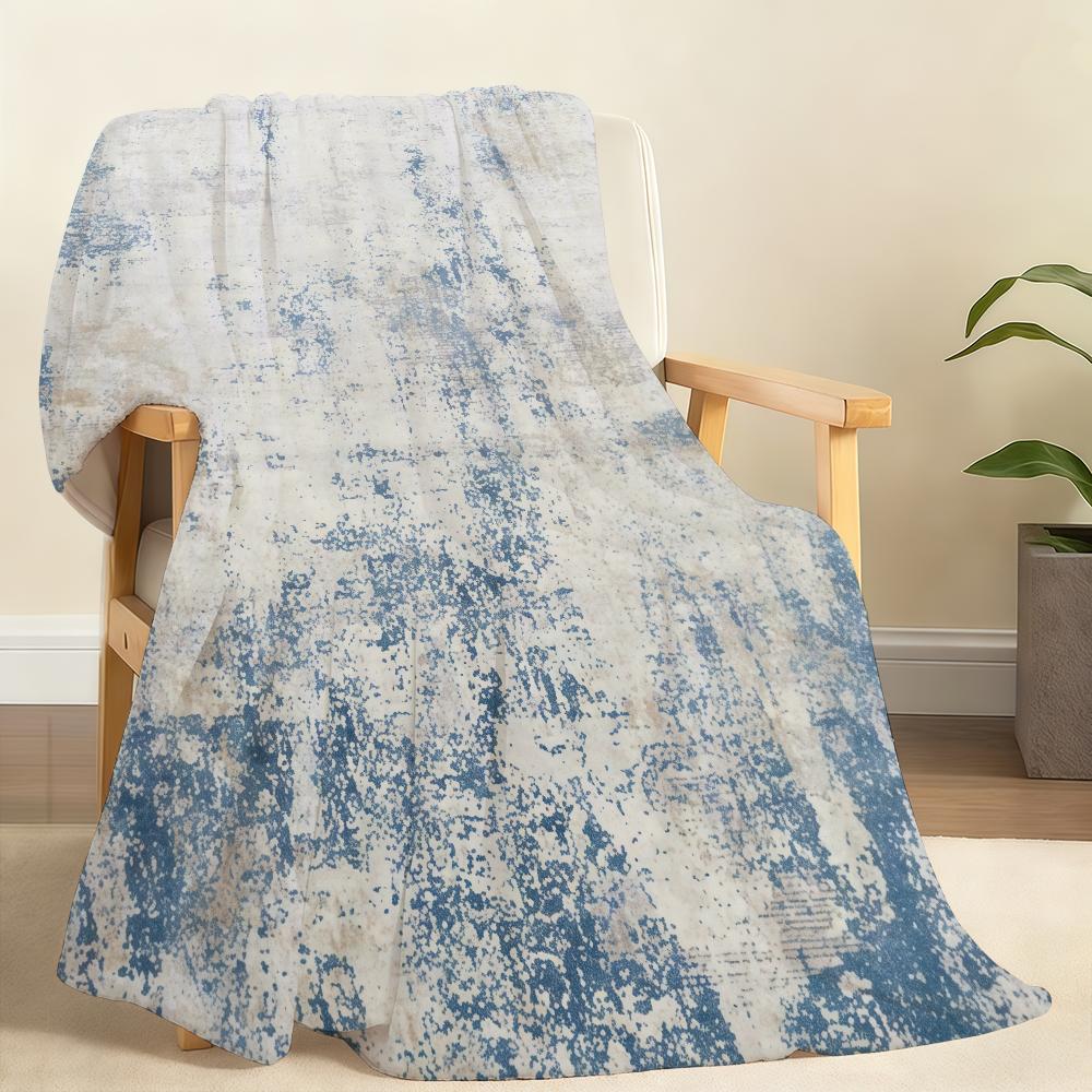 blue and white print Blanket Soft Throw Blanket for Home Bedroom Bed Sofa Picnic Travel Office Rest Cover Blanket Gift