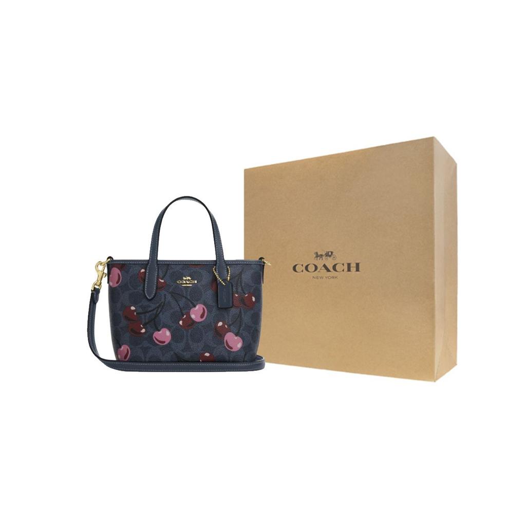 Coach Město 15 Uzavírání na zip Logo Plátěná taška Tote Nákupní Taška přes rameno Crossbody Mini Dámská Tote Smíšené barvy Denimově modrá CY737-IMDEI