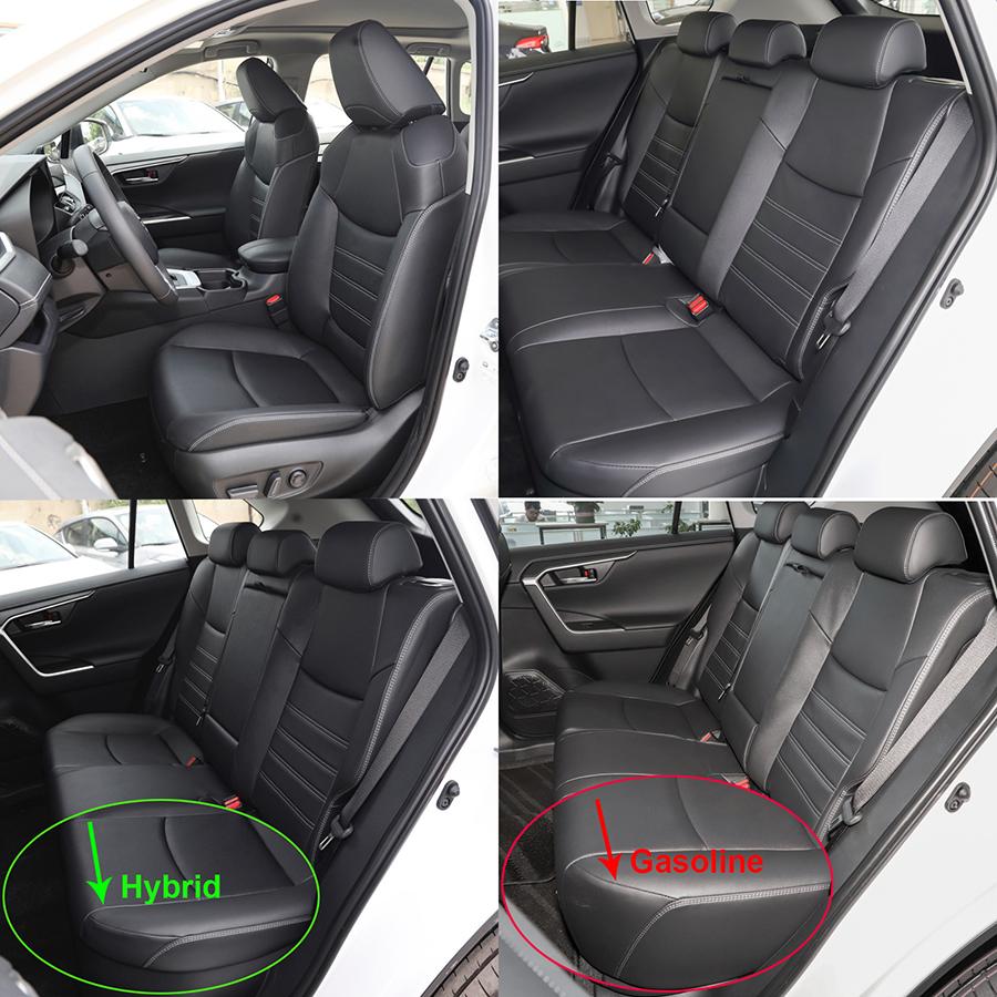 Custom Car Seat Covers Full Set For Toyota RAV4 2019-2025 Waterproof Leather Seat Cushion Protective Cover Interior Accessories