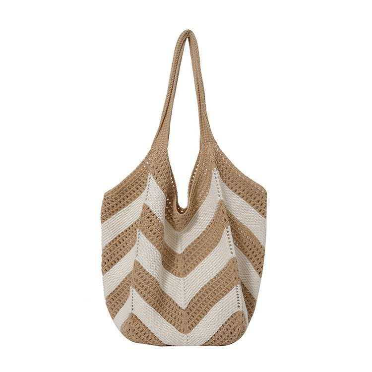 Large capacity tote bag woven bag summer shoulder bag women's hand-woven bag new holiday beach bag
