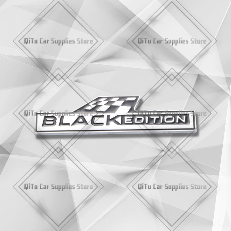 Zinklegierung Schwarz Edition Abzeichen Auto Karosserie Kofferraum Emblem 3D Kühlergrill Aufkleber Für Skoda Kia Hyundai Dacia Volvo Opel Ford Subaru Jeep