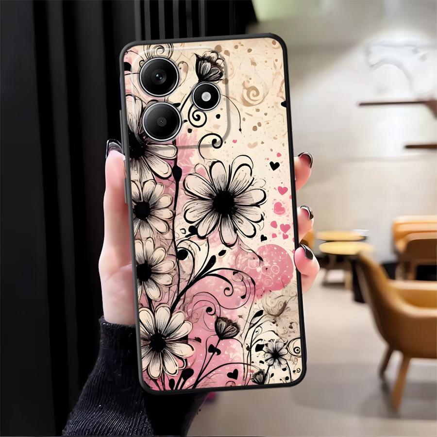 Case for Xiaomi Redmi Note 14 14C 13 Pro Plus 12 11 9 8 7 10 A1 A4 A5 A3 K80 12C 13C Phone Cover A1 K40 A2 Retro Floral Pattern