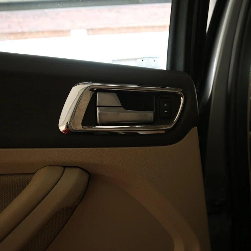Für Ford Focus 2 Mk2 2009–2012, Edelstahl-Innentürgriff, kreisförmige Zierleiste, Chrom-Pailletten-Abdeckungsaufkleber