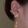 Niche Camellia Tassel Ear Cuff: Luxury No-Pierce Long Earring