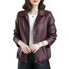 Leather jacket women's autumn new short small age-reducing fashion spring and autumn leather jacket