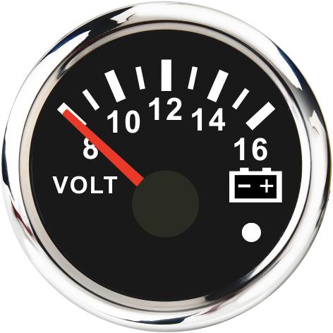 Car Marine Boat Boost Alarm Gauge 2‘’ 52mm Oil Pressure Meter Water Level Fuel Temperature 12V 24V Voltmeter Accessories Meter