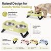 Stainless Steel Raised Pet Feeder Double Bowl Cat Feeding Dish Elevated Cat Bowl  For Cats