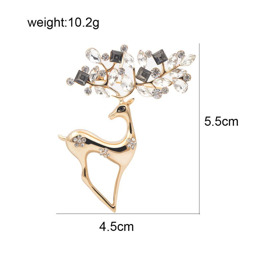 Christmas Reindeer Korean Style Brooches Female Jewelry Christmas Elk Brooches Rhinestone Pin