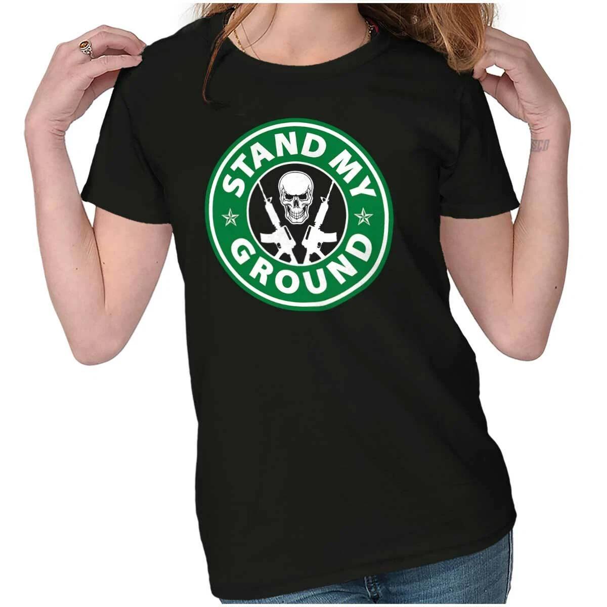 2nd Amendment Gun Rights Stand Your Ground Womens Top Junior Graphic Tee S