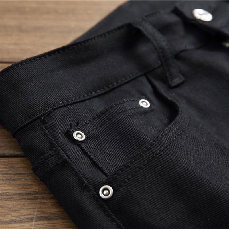 High Street Fashion Herren Jeans Nachtclub Schwarz Weiß Farbe Persönlicher Designer Bedruckte Jeans Herren Punk Hose Skinny Hip Hop Jeans