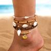 5 In 1 Bohemian Beach Stacked Conch Shell Beaded Anklet for Ladies