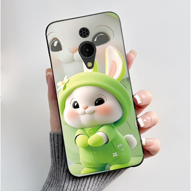 Phone Case For Nokia 150 2G 2023 Casing Luxury Cute Love Rabbit Funny Cartoon Black Matte Soft Silicone Shockproof Cover Shell