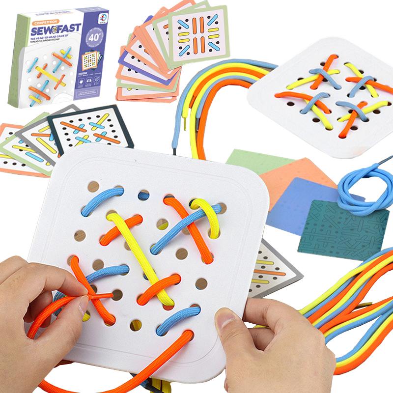 Kids Montessorri Toys Fine Motor Skills Training Threading Toys For Toddler Logical Thinking Social Games  Early Education Aid