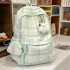 Schultasche Schultasche Mittelschule Mädchen Japanisch ins Retro Karomuster Studenten Einfach und vielseitig Koreanische Version High School Rucksack Damen