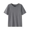Women's Crew Neck Short Sleeve T-shirt Slim Fit Korean Style Solid Color Basic Tee