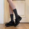 Schafleder~ Höhenzunahme 5cm Nischen-Ballettstil Sportliche Slipper Damen 2025 Schleife Kleine Lederschuhe Einzelne Schuhe Lässig