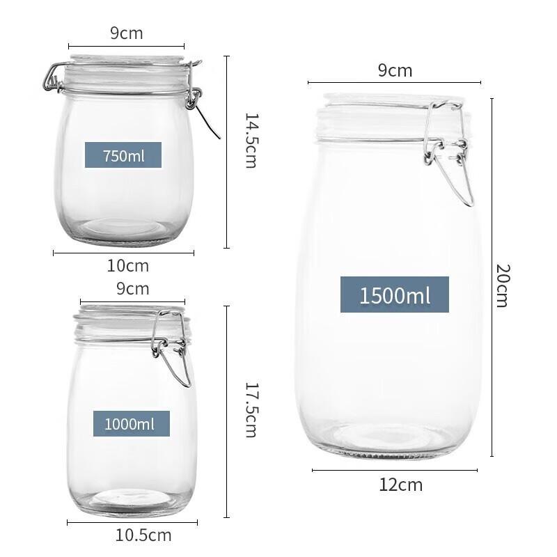 Ningzhao Glass Storage Jar 3-Piece Set