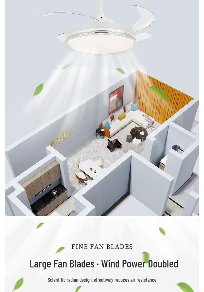 Invisible Fan Light: Modern, Energy-Saving Ceiling Fan for Bedroom or Living Room
