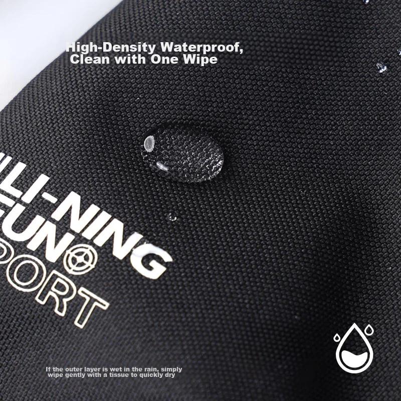 Li-Ning Crossbody Bag, Lightweight Multifunctional Travel Bag, Large Capacity Cycling Bag, Shoulder Bag, Sport Bag, Black