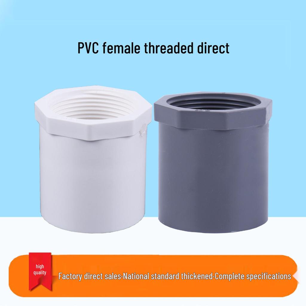 UPVC Female Threaded Water Supply Pipe Fittings, 20mm Straight, PVC, White/Gray